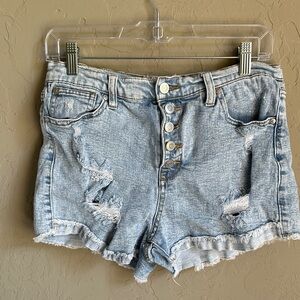 Altar’d state light wash‎ distressed front button Jean shorts size 30